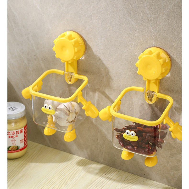 Toothbrush holder, wall-mounted, no-drill, suction cup, high-end multi-functional transparent plastic storage box for bathroom use.