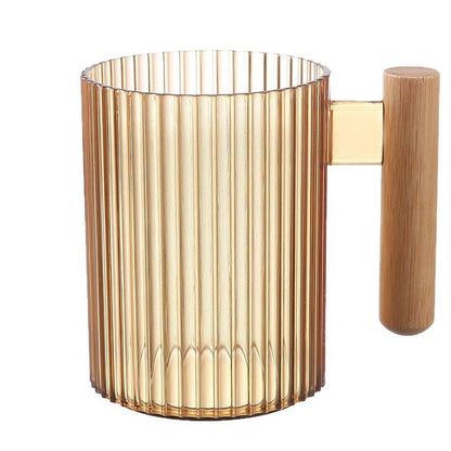 Luxury transparent mouthwash cup, stylish design, large capacity, suitable for home use, couples, toothpaste and toothbrush storage, plastic toothbrush cup.